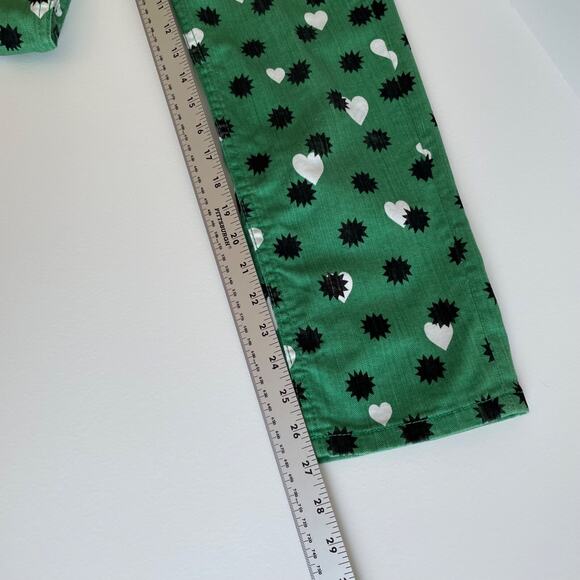 Maeve Anthropologie Jeans Green The Cigarette Heart Denim Pants Size 26 Festival - Picture 9 of 9